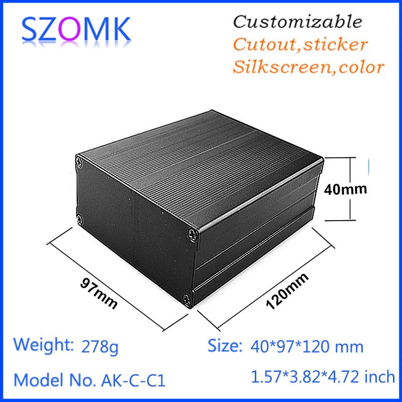 

4 Pieces 40*97*120mm top sales aluminum box for electronic project aluminum diy case split body extruded aluminum enclosure