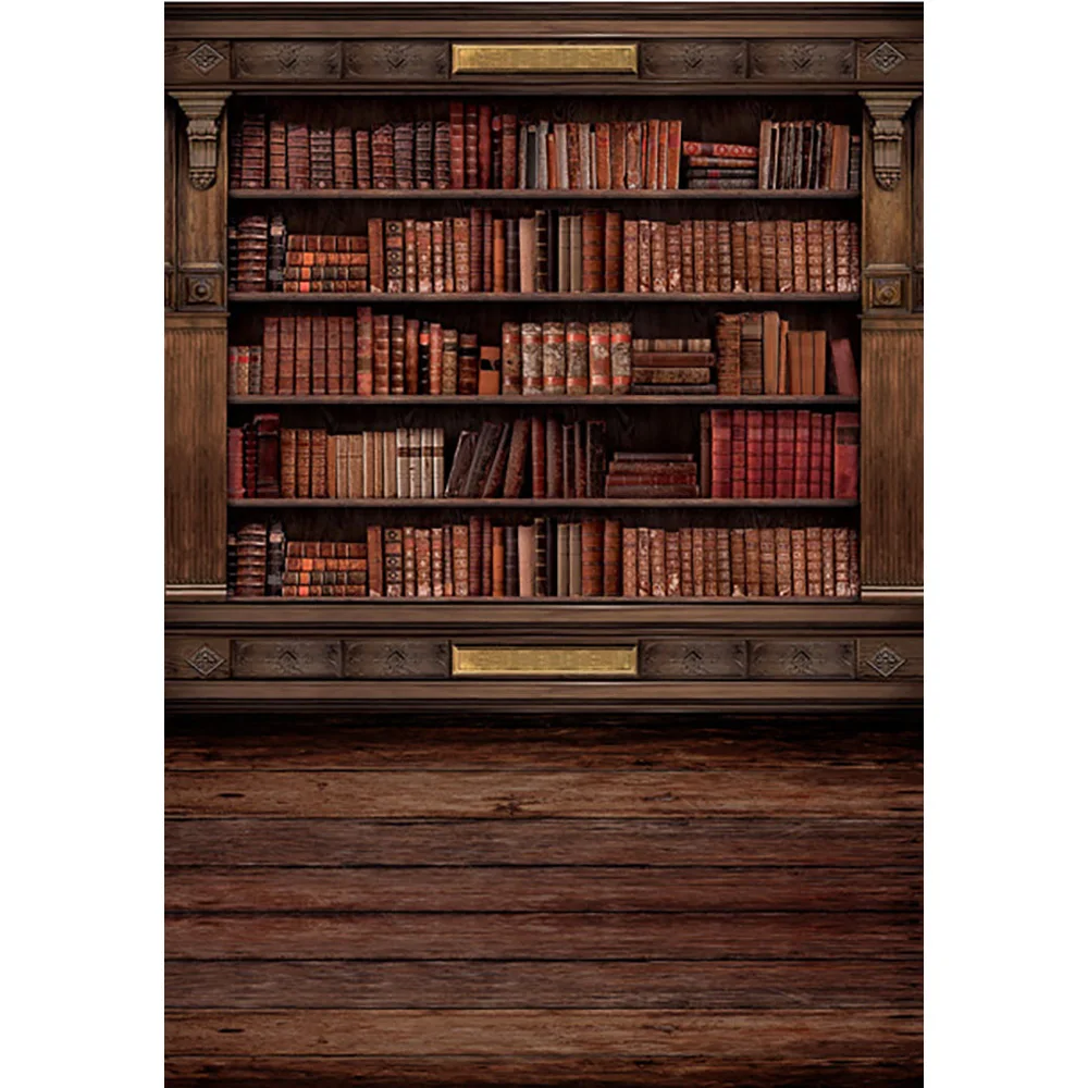 Allenjoy Bookshelf Backdrops Study Library Graduation Season Back to School Wall Decor Photography Background Photo Studio Props