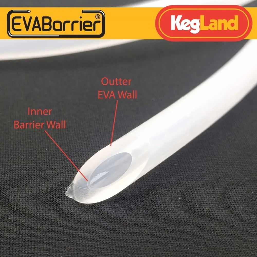 Kegland EVABarrier 4mm(5/32) x 8mm(5/16) Double Wall EVA (12meter Length in Bag) Beer Line / Gas Line beer brewing homebrew pipe