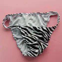 Mens String Bikini Stripe nylon Spandex G3774 Narrow Waist wimsuit Fabric Zebra prints black white