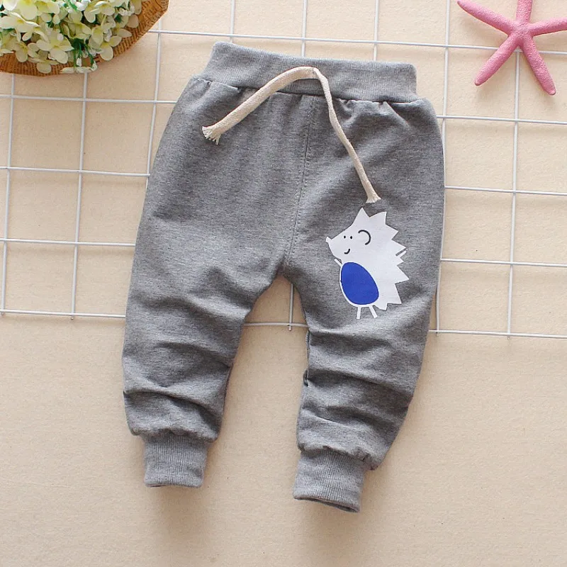 2024 New Spring&Autumn Cotton Cartoon hedgehog Baby pants Baby Boys Pants Girls pants 0-3 Year Kids Harlan Pants