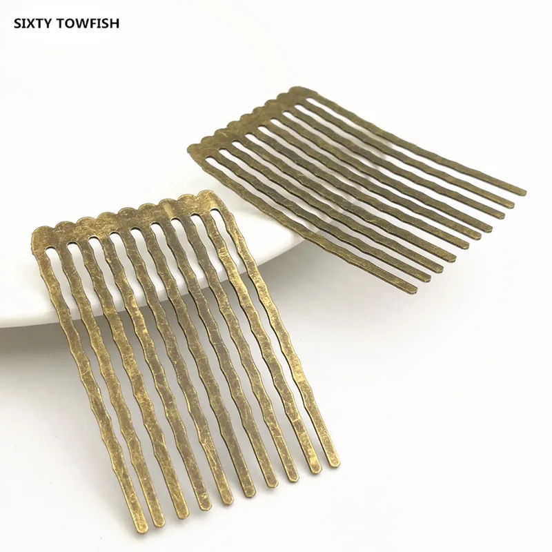 8 pieces/lot 31x49mm Metal Gold color/White K/Antique bronze Hair Combs Fashion Hairwear DIY Hair Jewelry Accessory Findings