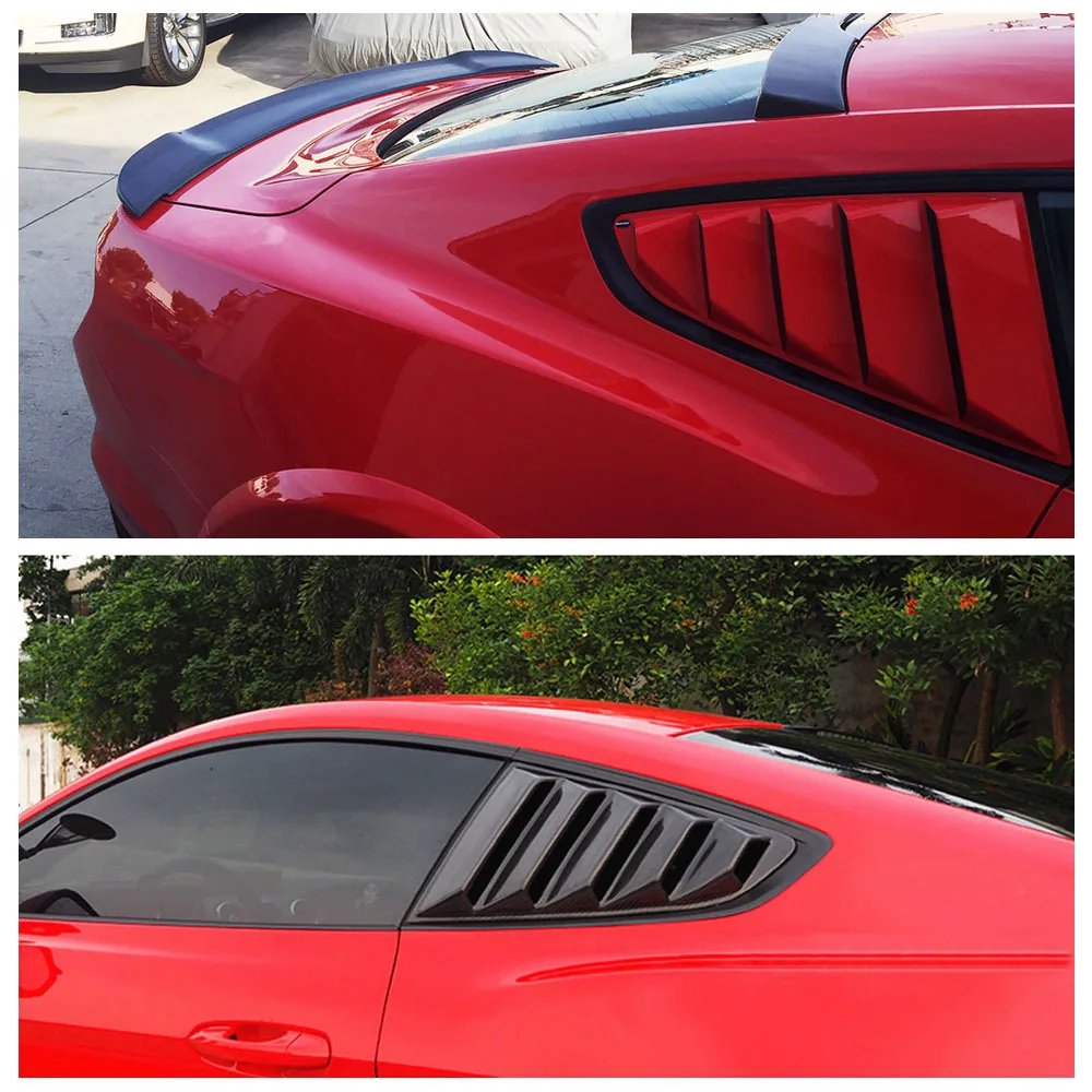 1 Pair Side Window Louvers For 15-18 Ford Mustang 5 Outlets Air Vent Car Styling Exterior Wind Net Accessory Decoration Sticke