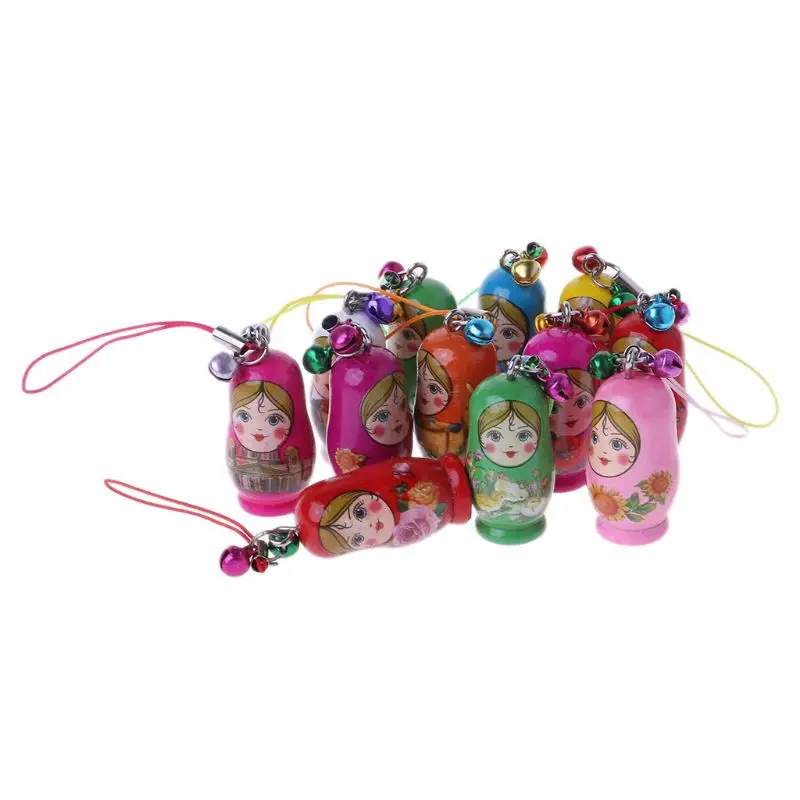 New Cute Russian Nesting Dolls Matryoshka Doll Keychain Phone Hanger Bag Gifts