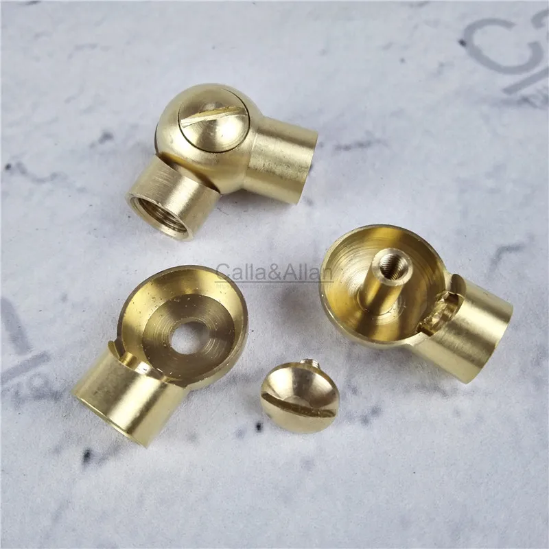 D19*33mm and D25*40mm Corner Bend 90 Joint connector brass material 2 style M10 lamp accessories wall light base corner part