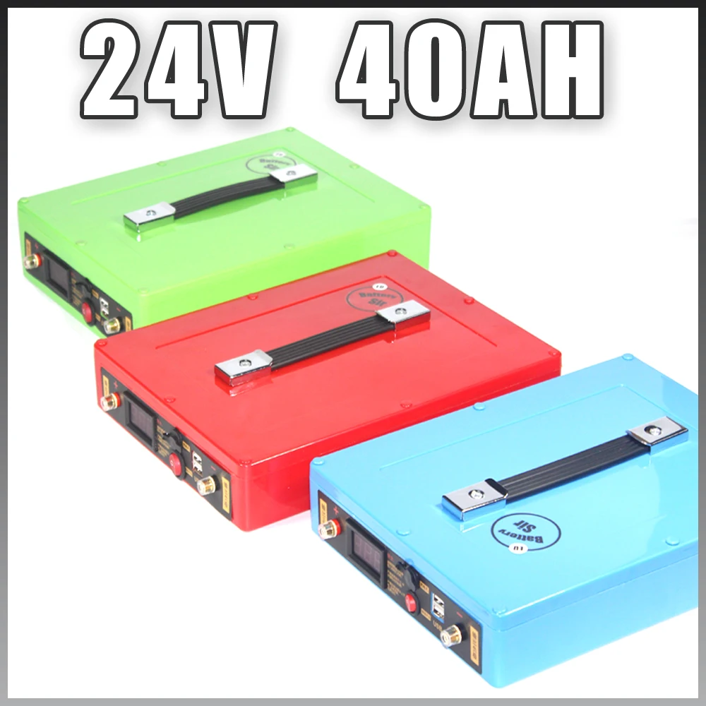 

24V 40AH Electric bike Lithium ion Battery For 24V 1000W Solar Ebike Golf Car Waterproof case 5V USB Port