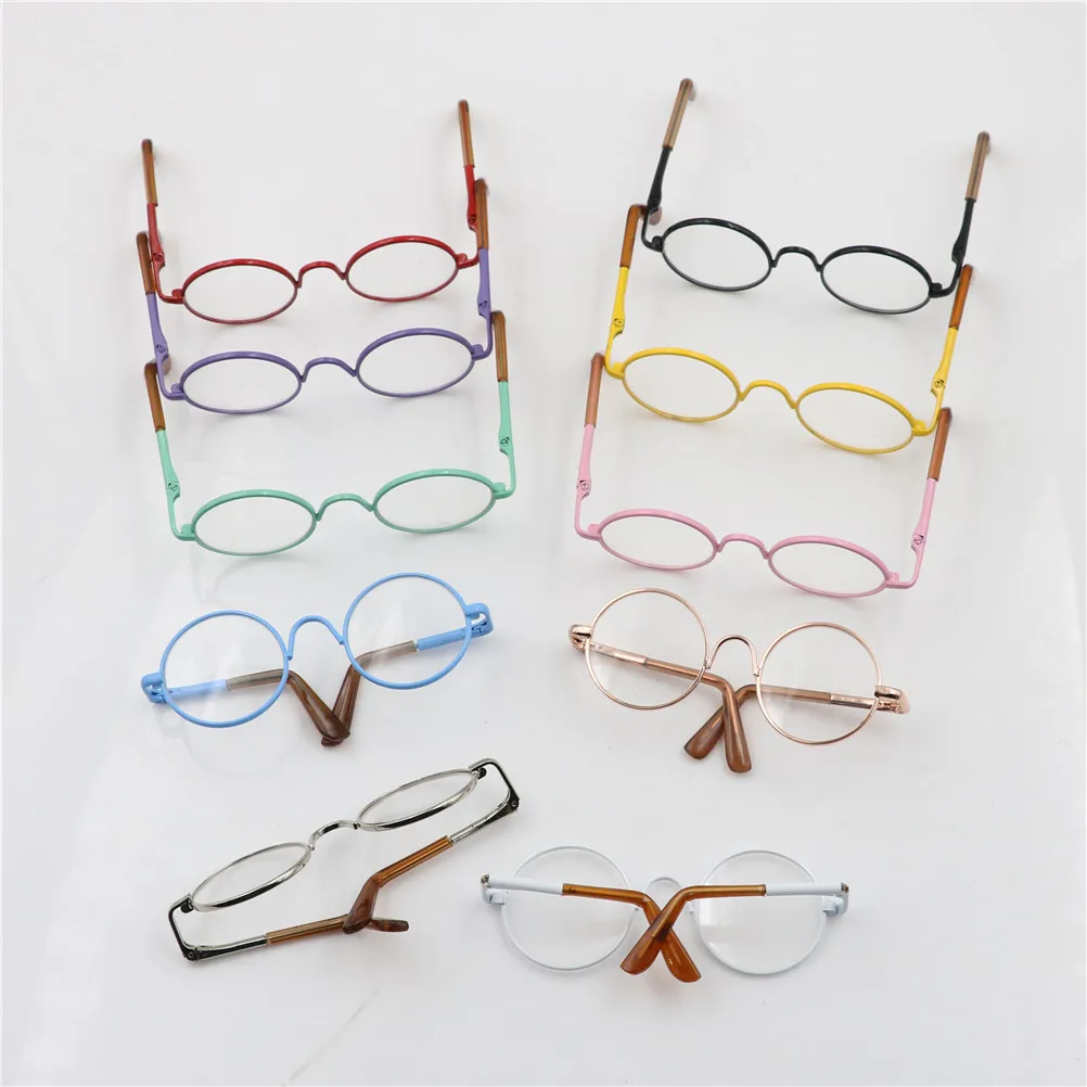 1/2/5 sztuk okrągłe okulary dla lalek lalki mody okulary Retro dla 1/6 1/12 lalki BJD okulary dla Mini zabawka okulary akcesoria dla lalek