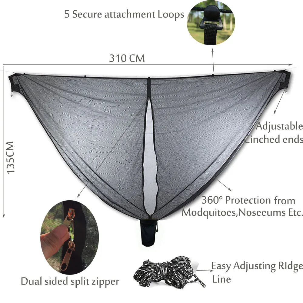 Portable Nylon Parachute Hammock Mosquito net Camping Survival Garden  Hunting Leisure Hamac Travel Double Person Hamak