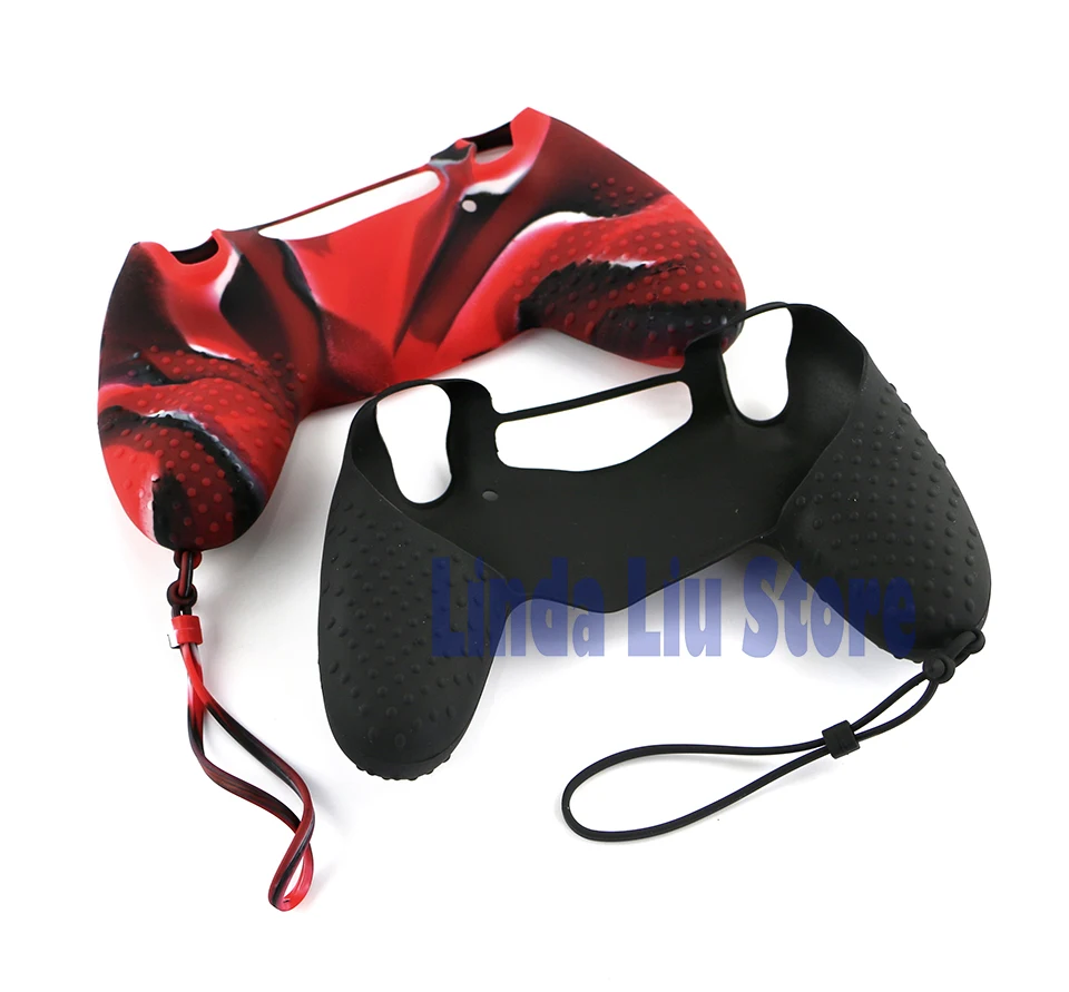 5 قطع 30 قطعة غطاء حماية ناعم من السيليكون اللاسلكي مع حزام معصم لوحدة تحكم PS4