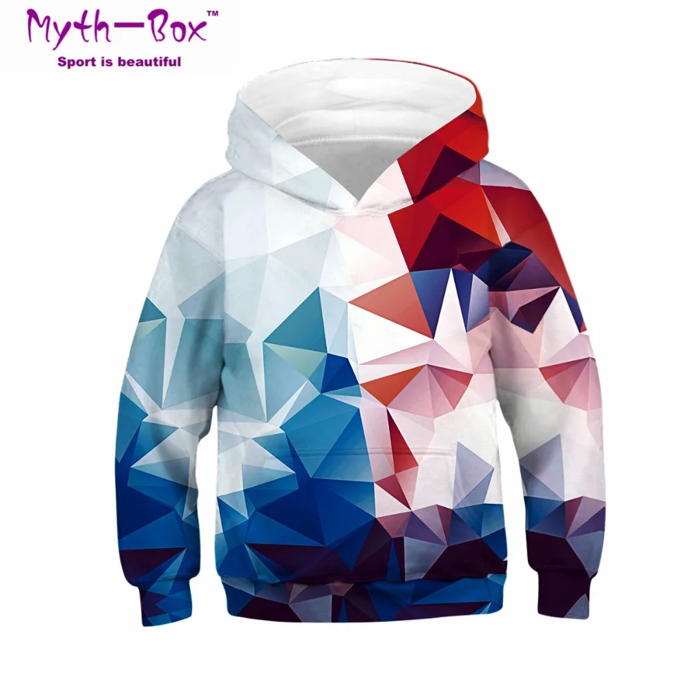 Winter Children's Sport Hoodies Geometry 3D Print Kids Sweatshirts Junior Tops Child Pullover 4-13y Boy/Girl Breathable Sweaters