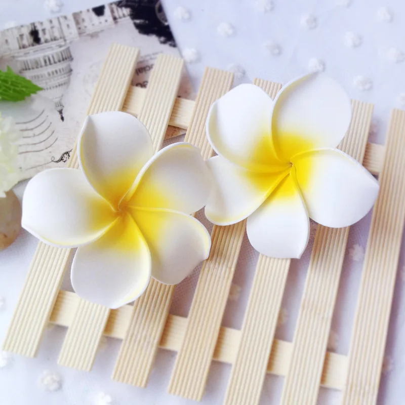 FREE SHIPPING-Wholesale White Hawaii Flowers Frangipani Foam Floating Flower for Hairpin DIY Supplies