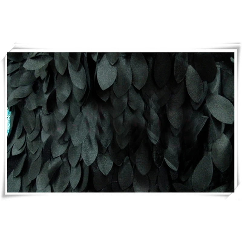 Fashion Wide 125cm 3D Stereo Leaf Flower Chameleon Fabric Embroidered Leaf Fabric Sewing Material DIY Wedding Dress/clothing