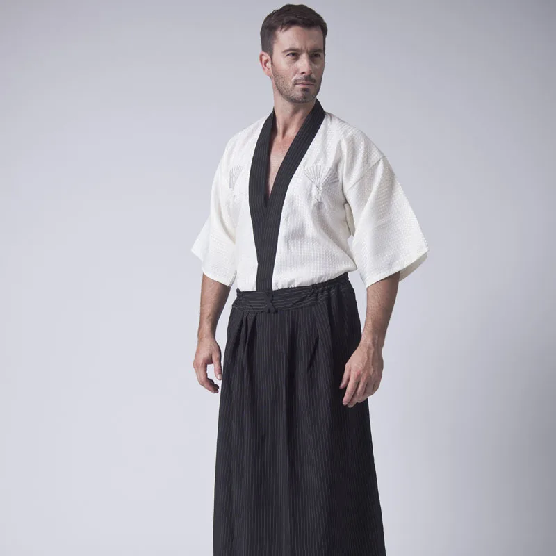 Japanse Kimono Jurk Mannen Kimono Badjas Cos Kleding Warrior Nemen Karate Uniform Een Stage Performance Kleding