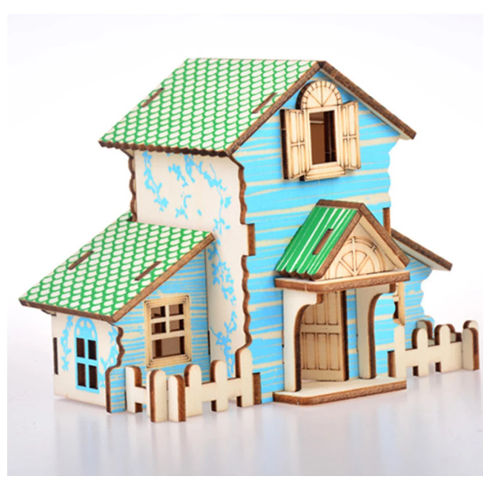 DIY Model speelgoed 3D Houten Puzzel-Boshut Houten Kits Model Educatief Puzzelspel Assembleren Speelgoed Cadeau voor Kinderen Volwassen P2