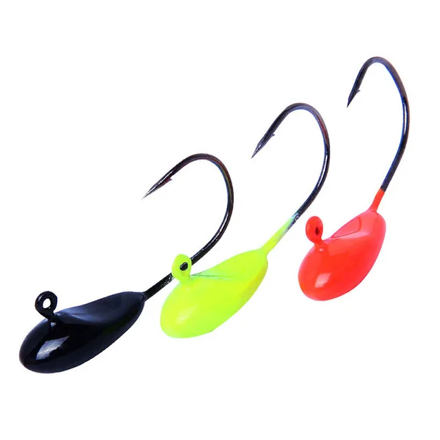 10PCS/Lot Soft Bait Metal Jig Sharper Jig Hook 1.1g 22mm Hook Lure Lead Jig Head Hooks Fishing Tackle Fishing Hooks Pesca