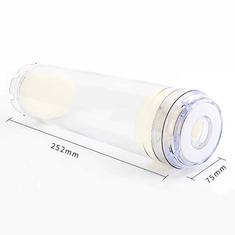 10 Inch Clear Housing DIY Fill Shell with Filter Cartridge Alkaline balls/Maifan Stone/Resin/KDF for Aquarium water filter