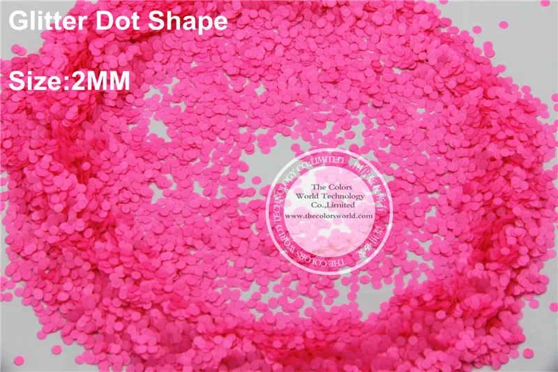 Neon Shocking Pink  Colors Solvent resistant circledot shapes glitter  for nail gel nail polish Other art  Decoration