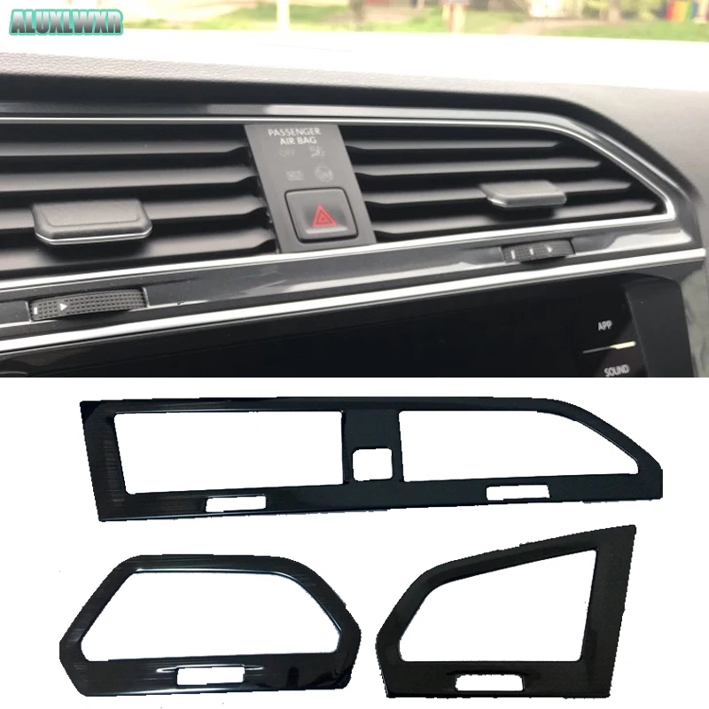 Decorative Air Outlet Conditioning Cover Frame Trim Stainless Steel 2017 2018 2019 2020 2021 for Volkswagen VW Tiguan MK2 PHEV