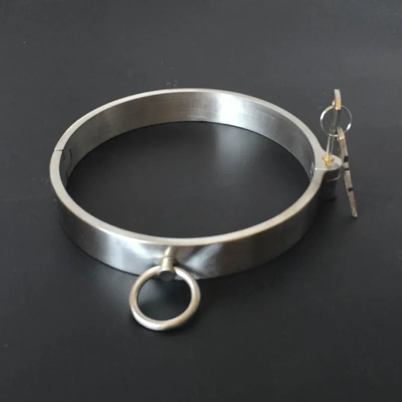 Exquisite Stealth Lock Metal Stainless Steel Neck Ring Posture Collar Necklet Restraint Bondage Adult Bdsm Sex Games Toy For Mal