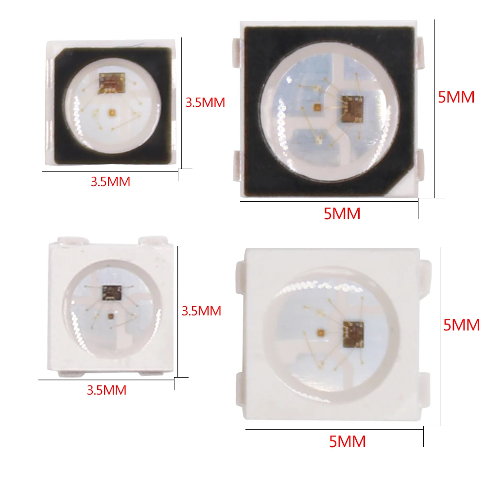 Indywidualnie adresowalny SK6812 Mini 3535 5050 SMD RGB LED Chip Cyfrowe piksele Biały/Czarny jako WS2812B Leds DC5V 2 ~ 1500 sztuk