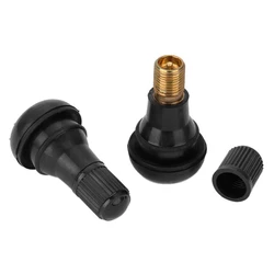 4PCs/set Black universal Car Chrome Tubeless Car Wheel Snap-in Tire Valve Stems With Dust Caps with Caps Tyre Rubber Valves