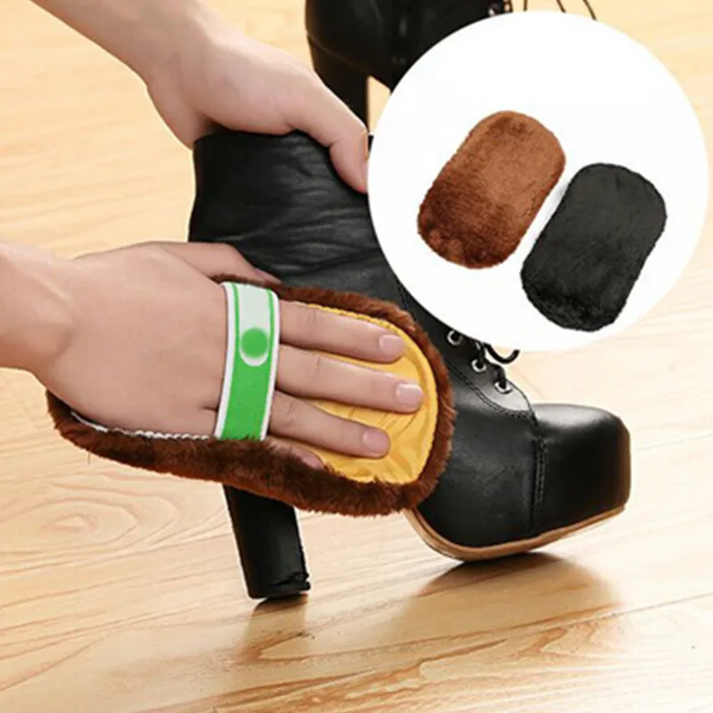 Shoes Polishing Glove Multifunctional Leather Shoe Polishing Cleaning Cloth Portable Soft Plush Shoes Shine Cloth Handheld