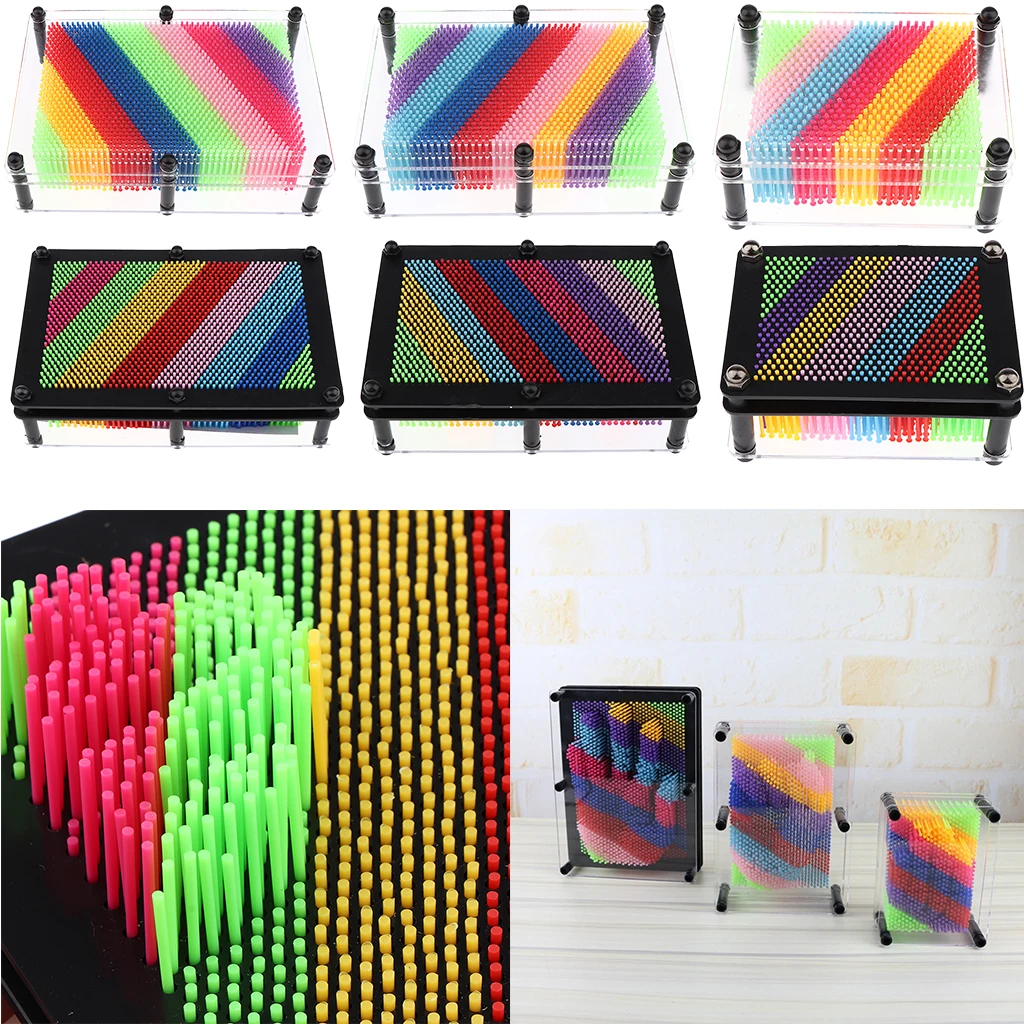 Plastic 3D Pin Art Sculpture Pin Impression Toy Hand Mold Board Great Toy for Kids Adults Children