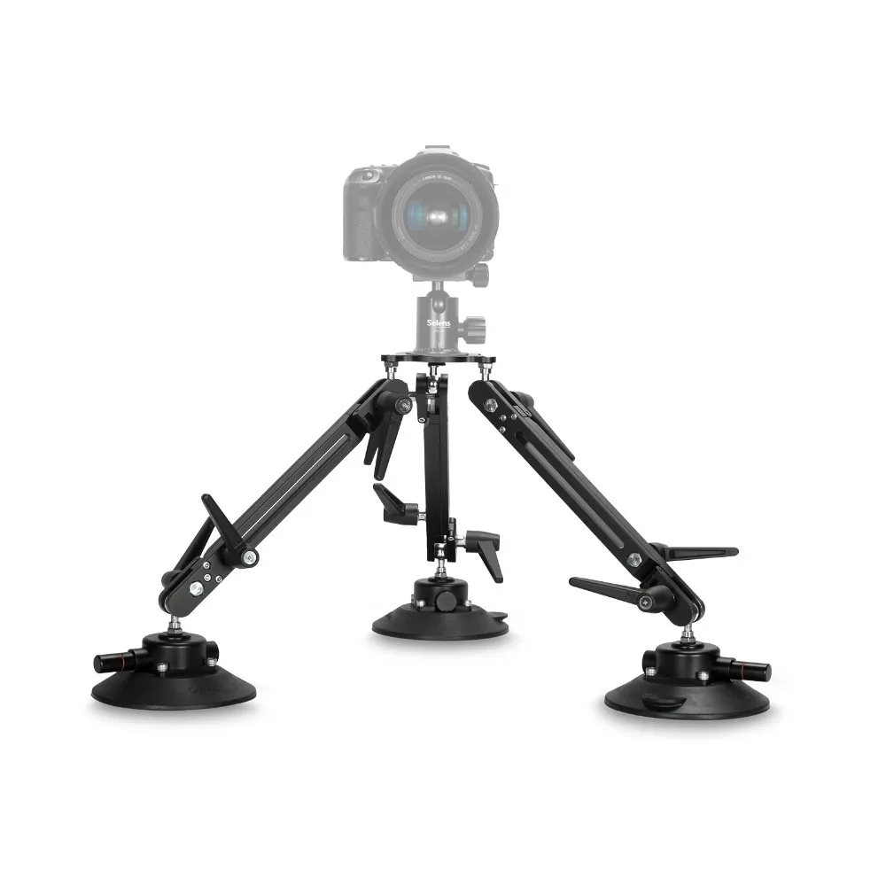 Selens SK-1 Kaikoura Heavy Duty Suction Video Tripod DSLR Camcorder Support Stabilizer Rig Filming Gear Solid Aluminum Alloy