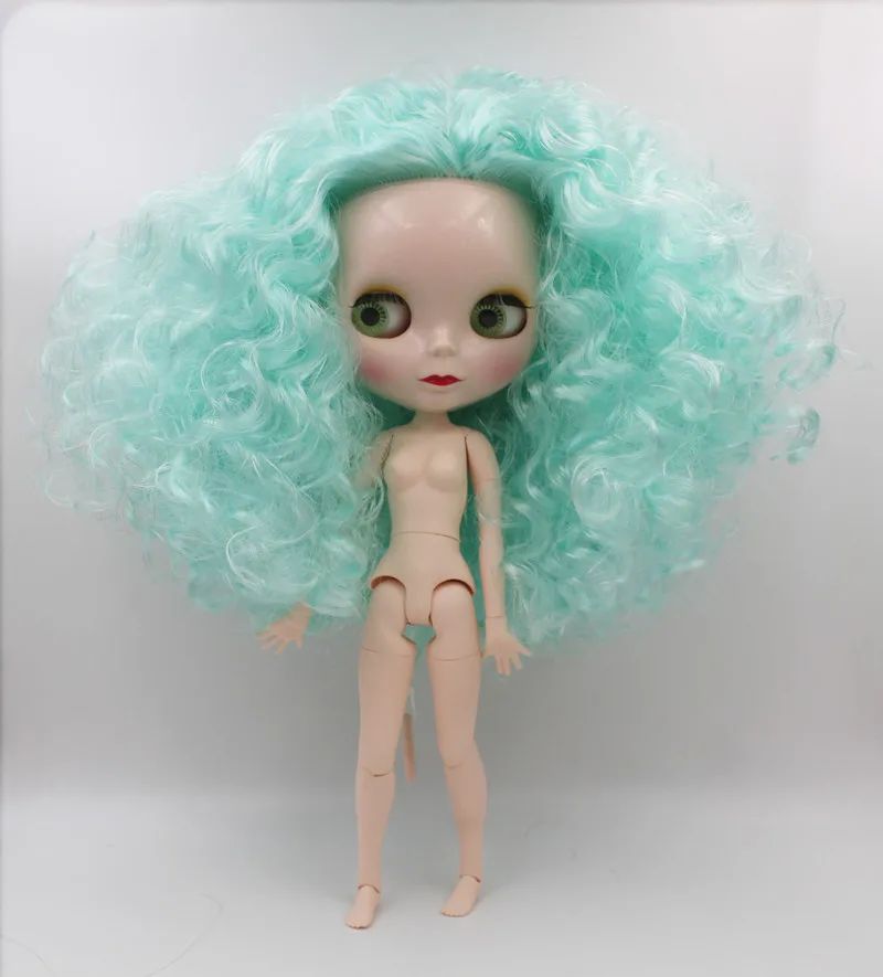 Blygirl,Blyth doll,Turquoise burst curls, nude dolls, 1/6 body, 19 joint body, can be worn for her clothes and makeup