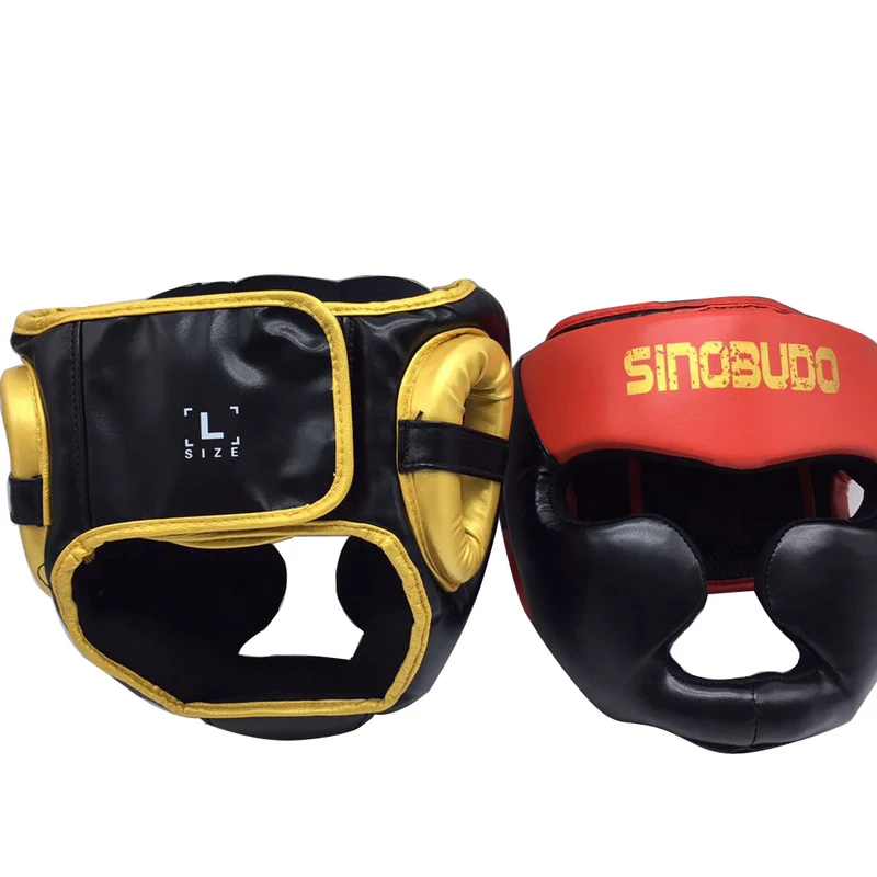 SINOBUDO Closed Type MMA Boxing helmet Head Protector Guard Taekwondo Sanda Muay Thai Kickboxing Competition Head Gear