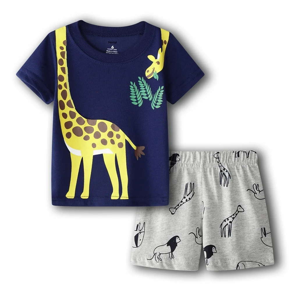 Giraffe Kleidung Anzug Für Jungen 6 9 12 18 24 Monat Sommer Baby T-shirts Shorts Hosen 2-Stück sets Outfits Baumwolle Tops Overalls – Detail 11