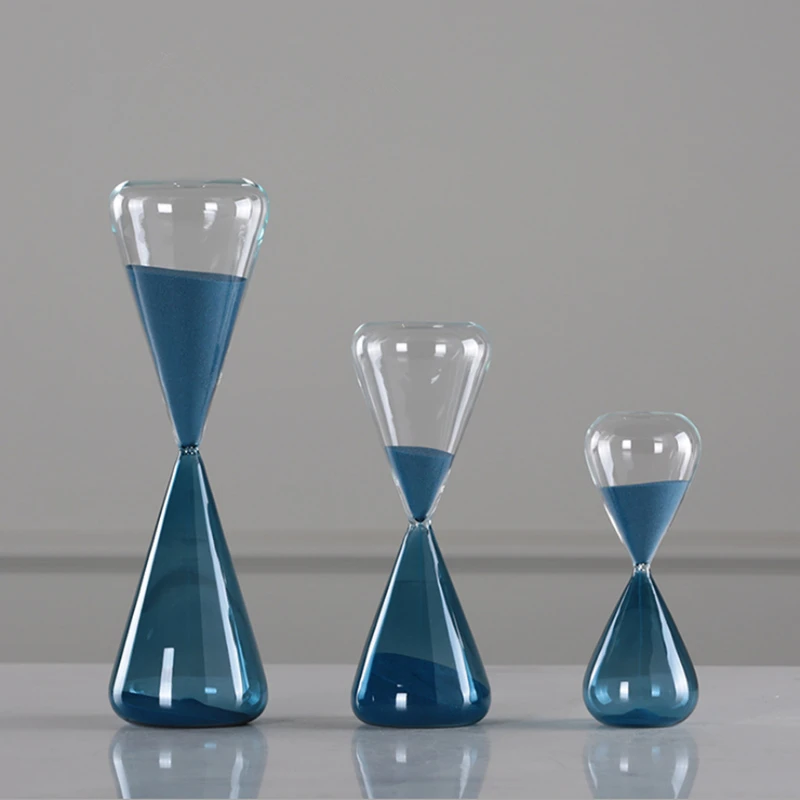 

New Hourglass Creative Blue Sand Clock Sandglass 10/30/60 Minutes Hourglass Timer Home Decorative Arts Gifts Toy For Kids