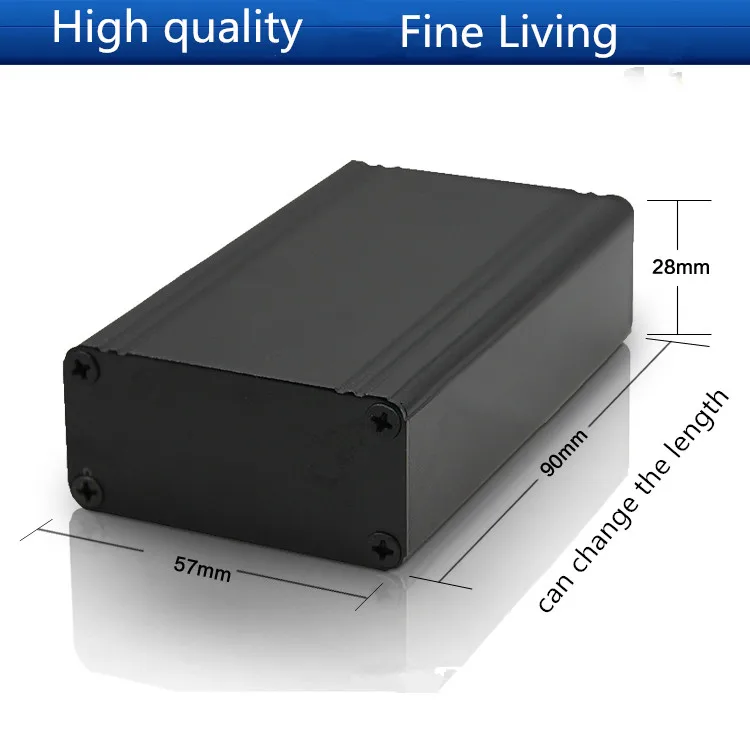 DIY amplifier kasus 57*28*90mm aluminium Instrumentasi amplifier chassis perumahan shell daya Mobile/AMP Enclosure/kasus/DIY box