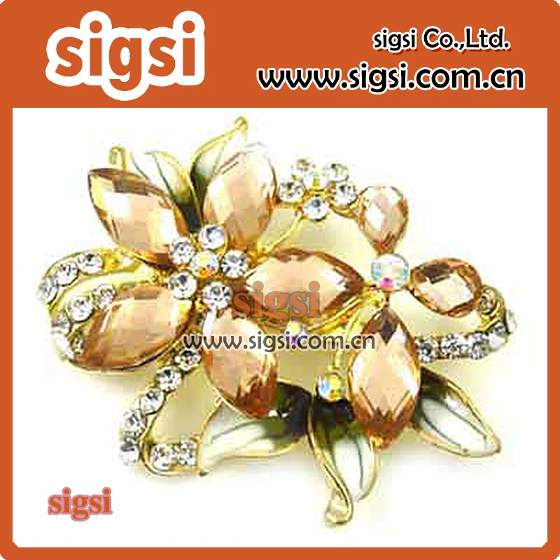 

100pcs Charming flower new fashion crystal rhinestone brooch pin for decoration/party/gift