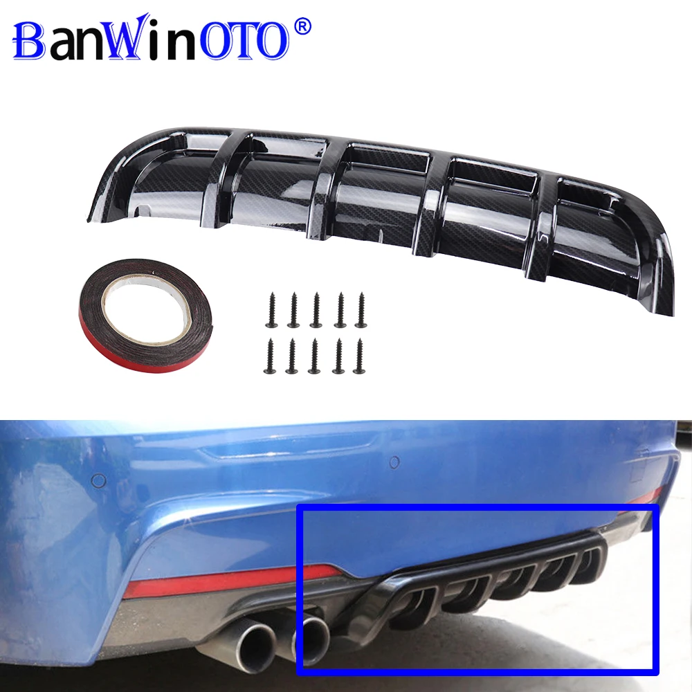 Car Modification Universal Spoiler Chassis Fin Shark Fin Bending Insert Rear Bumper Diffuser High Quality ABS Material BANWINOTO