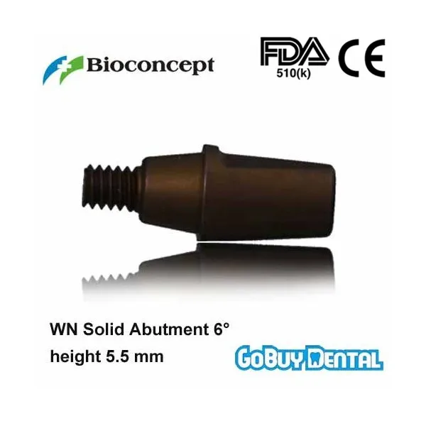 Straumann Compatible Bone Level WN Solid Abutment 6 degrees, height 5.5mm, brown(Wide Neck) 033020