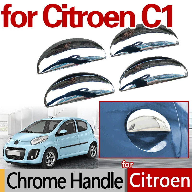 Para citroen c1 2005-2014 estilo cromado maçaneta da porta cobre acessórios do carro peças 2009 adesivo decoração exterior estilo do carro