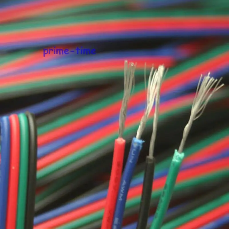 100m 4 Pin RGB Extension wire 4 Channels Extend Cable Cord  For 3528 5050 RGB LED Strip  22 AWG wholesale