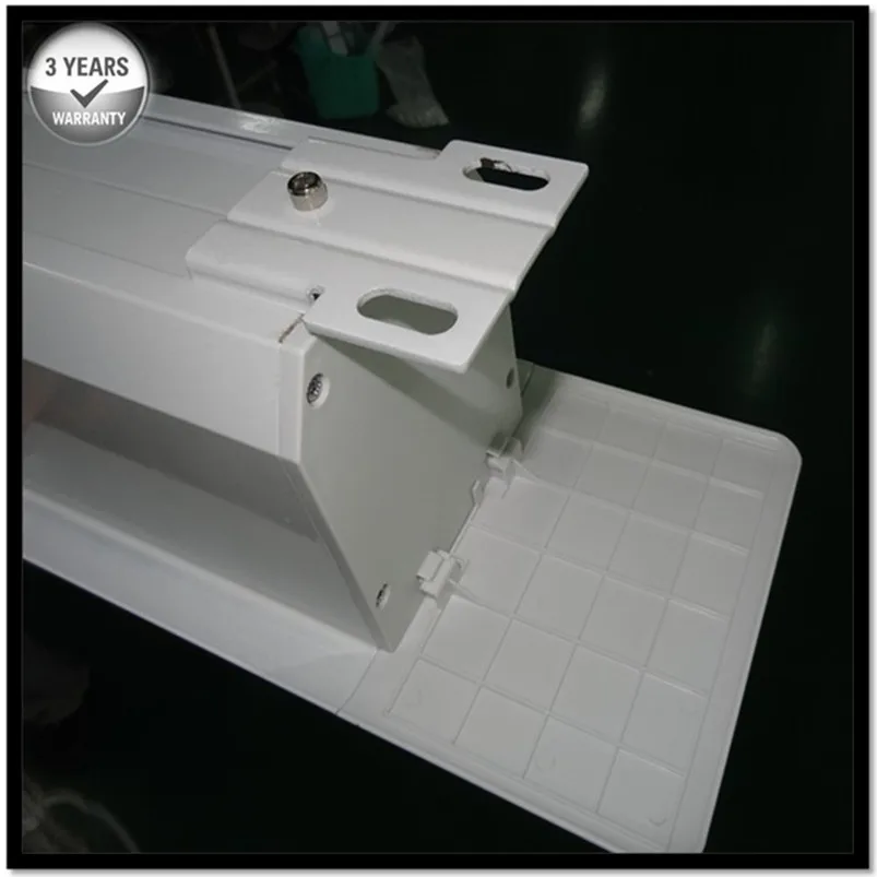 R2THCWW-Écran de Projecteur Encastré avec Tension à Onglet Intégré, Qualité Supérieure, 16:10, Progressif, Blanc, HD