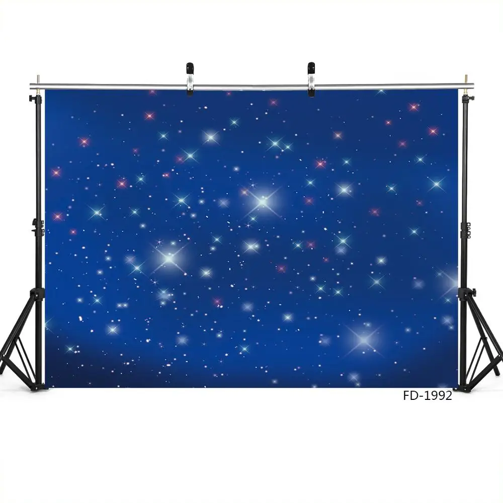 Blue Sky Twinkle Stars Party Photography Backgrounds Customized Photographic Backdrops For Photo Studio Baby Shower Photocall