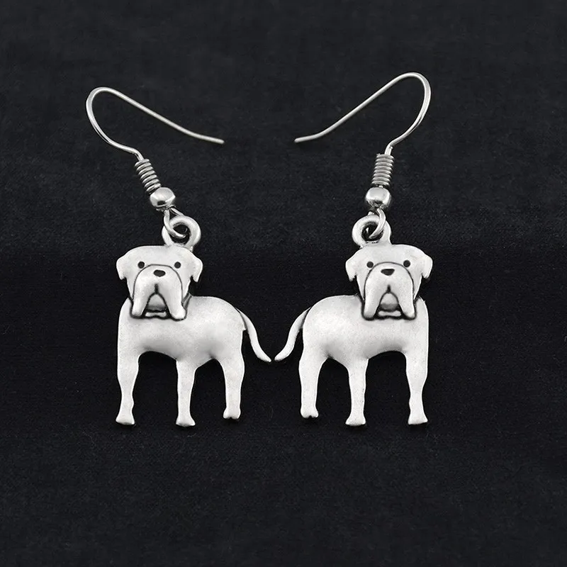 Vintage English Mastiff Pendant Big Earring Bohomian Friend Gift Dog Earings Fashion Jewelry Drop Earrings For Women Pendientes