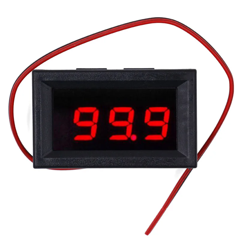 Panel LED Merah Digital Mini Dua Kawat Voltmeter DC 5V Ke 120V Tegangan Tester Volt Meter untuk Mobil Diskon 10%