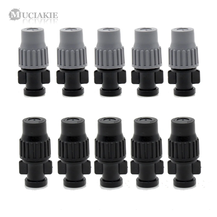 

MUCIAKIE 10PCS Adjustable Garden Misting Nozzle Micro Drip Irrigation Sprinkler Spray Fog Cooling Fitting Greenhouse Automatic