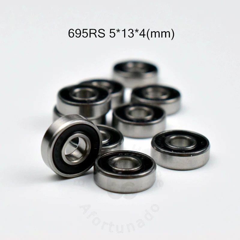 695RS Bearing  10Pieces 5*13*4(mm) free shipping chrome steel rubber Sealed High speed Mechanical equipment parts