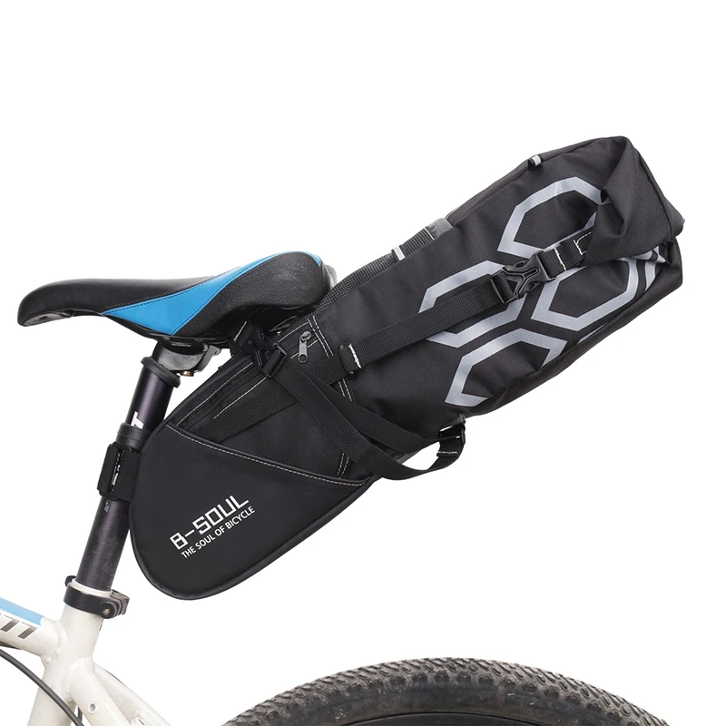 B-SOUL 12L Waterproof Bicycle Saddle Bag Big Capacity Bike Seatpost Bag MTB Cycling Rear Seat Pannier Bag Bicycle Accessories