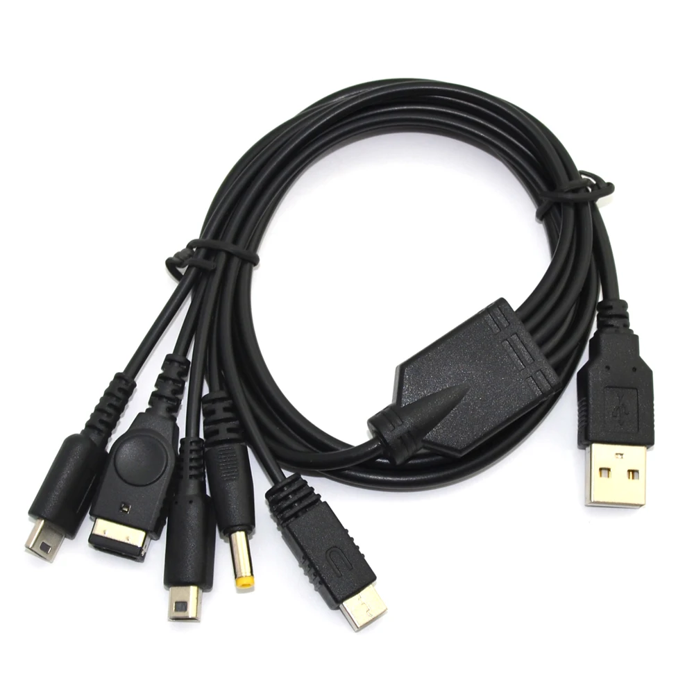 5 in1 USB Charger Charging Cable Cords  for PSP for  WIIU for  GBA  for SP Game Console