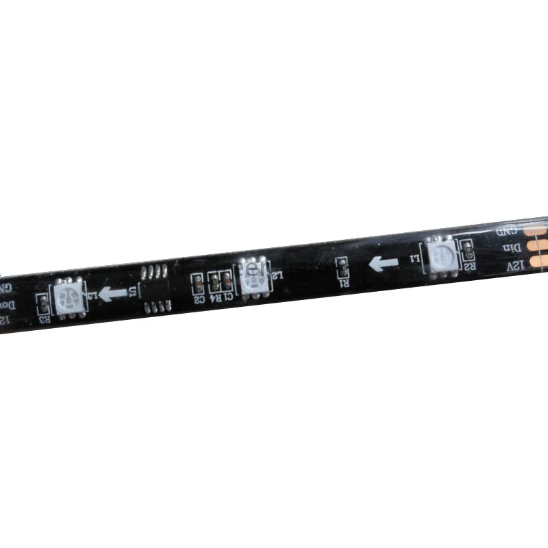 

5mX Dream color WS2811 led strip light DC12V input 30led/m 10IC/m BLACK PCB IP30/IP65/IP67