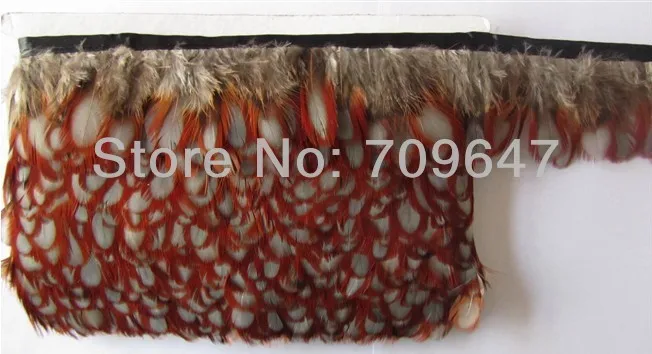 

Feather Lace! Tragopan Caboti Pheasant Feather Fringe Natural Colour 10Meters trim Height 5-6cm ,feathers for clothes