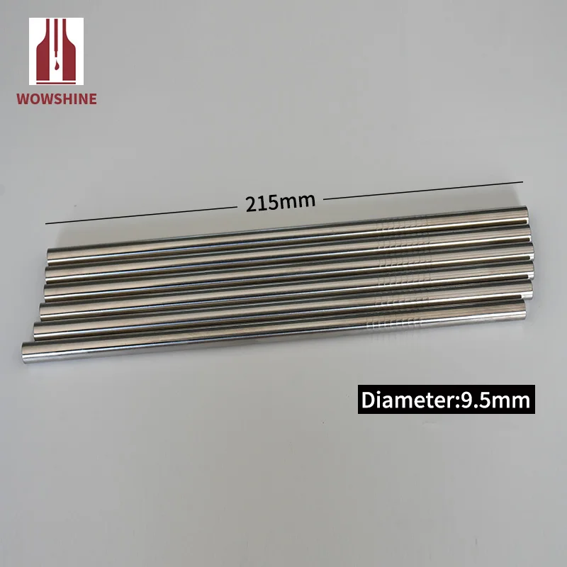 WOWSHINE New 9.5mm Diameter Stainless Steel 304 50PCS Drinking Straw Food Grade Smooth Ends lenth 215mm