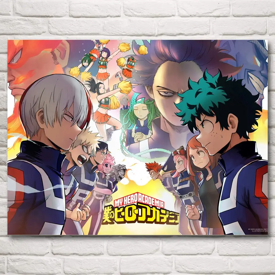 Boku no Hero Academia Japanese Anime Posters Art Living Room Print Decor Bedroom Silk Painting Wall Decoration Home Pictures